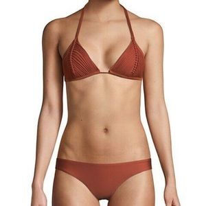 Pily Q Isla Triangle Bathing Suit Size Small brown